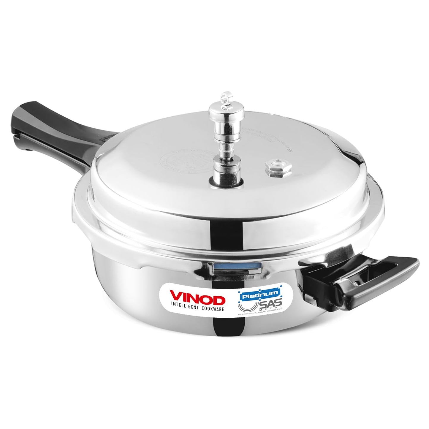 Vinod Platinum Triply Stainless Steel Pressure Cooker 4.5 Litre | Outer Lid | ISI Certified | Induction & Gas Compatible | Senior Model | Durable & Food Grade