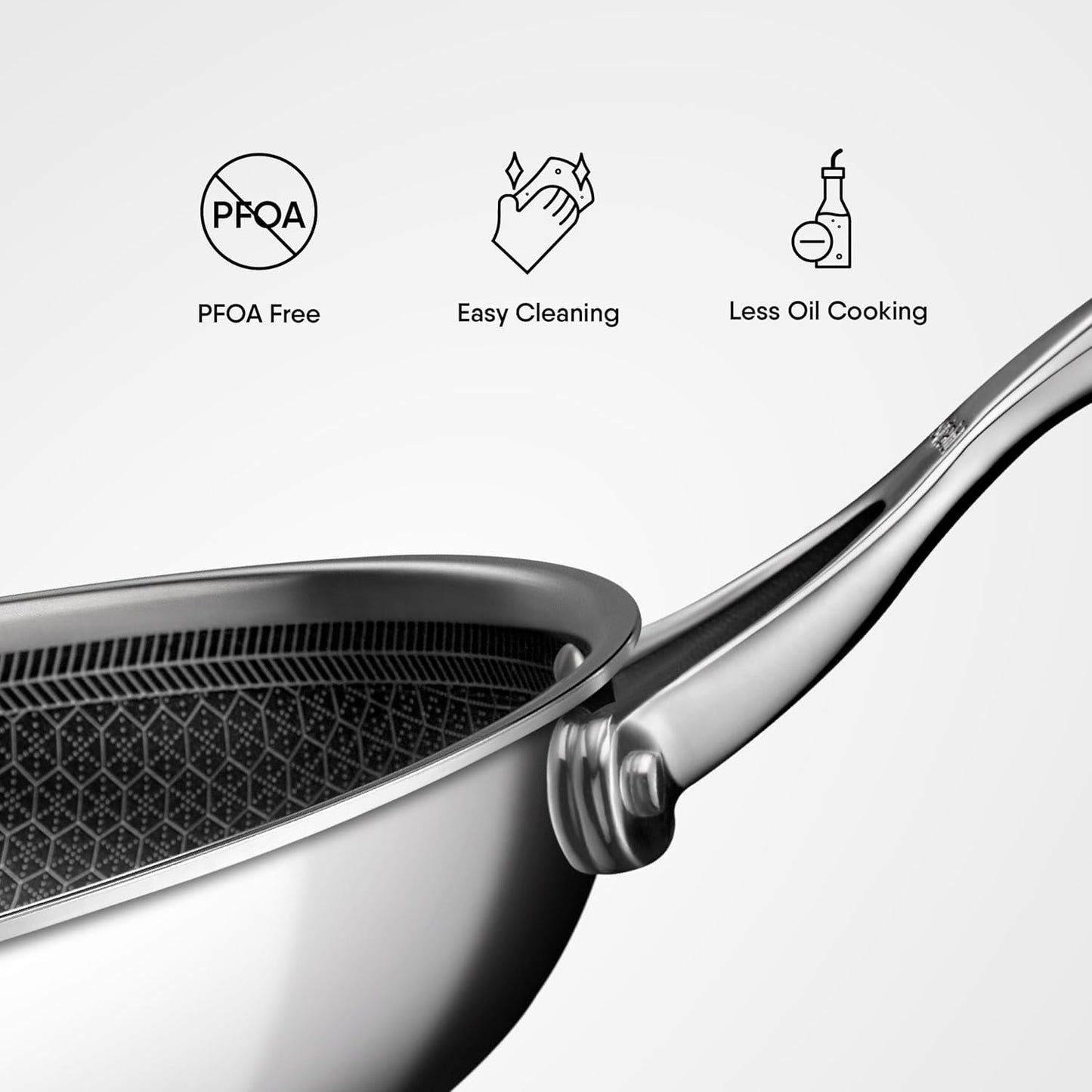 Stahl Artisan Hybrid Triply Frying Pan with Lid 26cm 2 Liters, Fry pan Induction Base, Frying pan Non Stick, Frying pan Stainless Steel, 2.0L, 26 cm