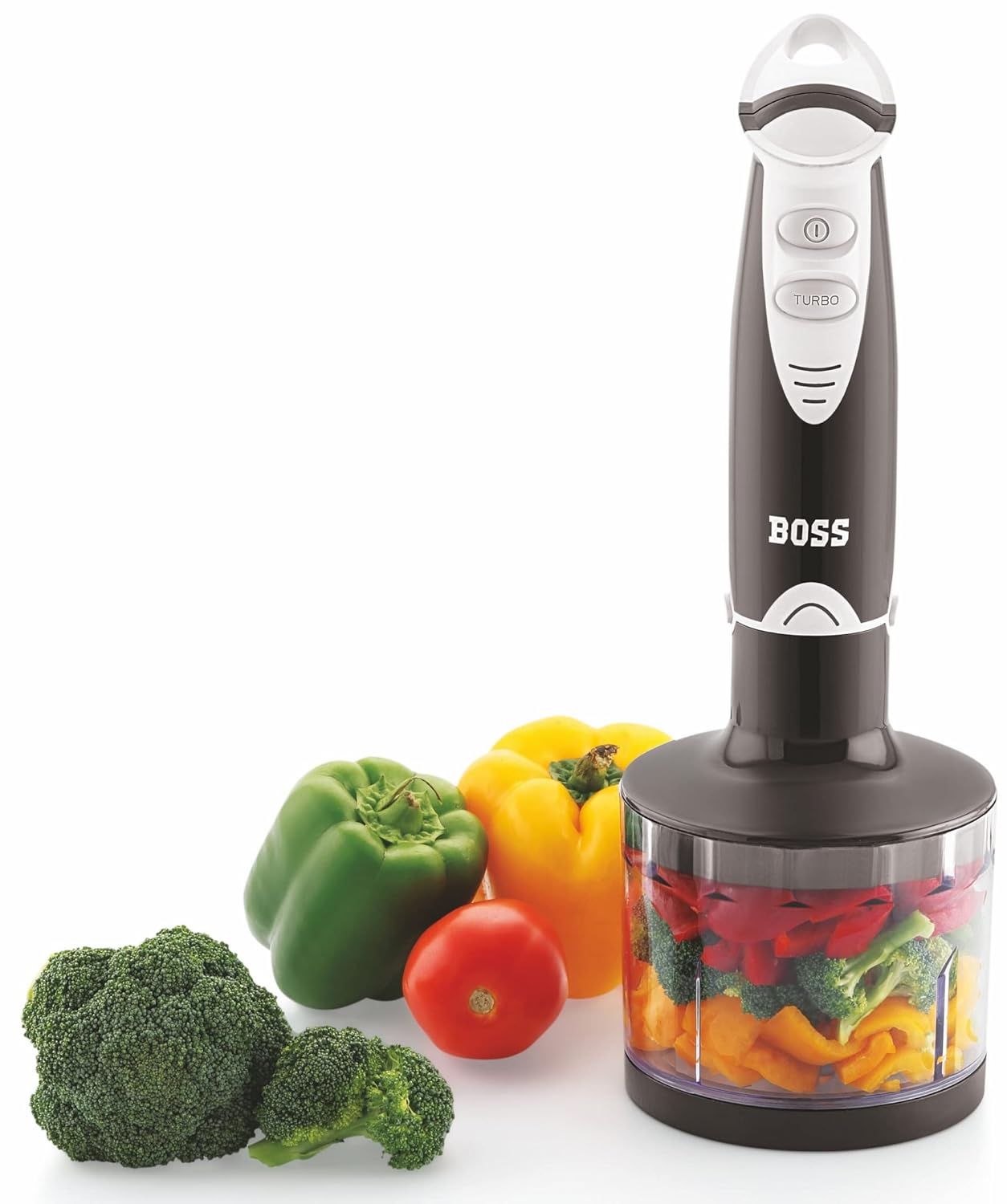 BOSS B117 Quickmix Hand Blender With Beater & Chopper Attachment, 450W, 1 Measuring Jar (Black), 450 Watt