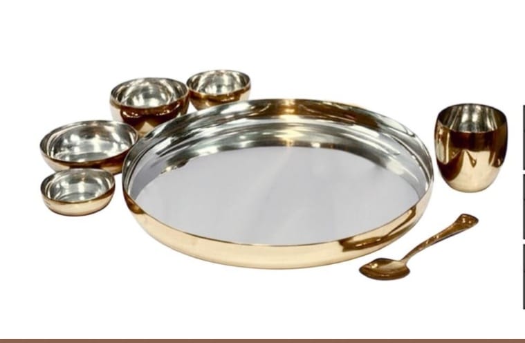 Sajavat Stainless Steel Vento PVD Rose Gold Dinner Set 42 Pcs
