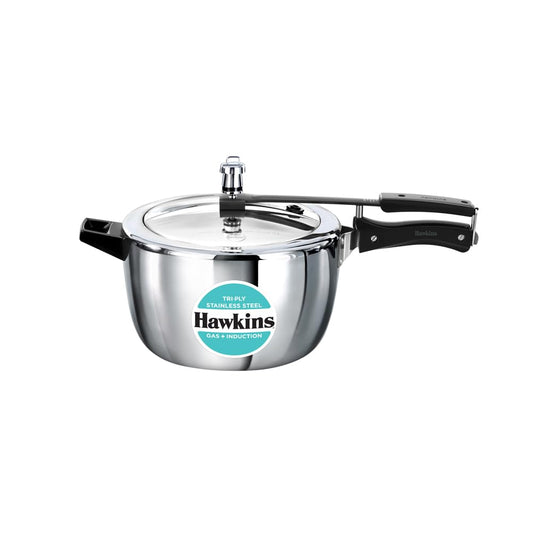 Hawkins 7 Liters Triply Stainless Steel Pressure Cooker, Wide Cooker, Inner Lid Cooker, Silver (HSST7W)