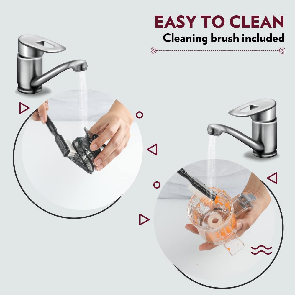 Borosil 130W Easy Cold Press Slow Juicer | Compact Design Portable Less Oxidation, Anti Drip Outlet Lid |All Fruit & Vegetable Juicer | 1 Year Warranty on motor