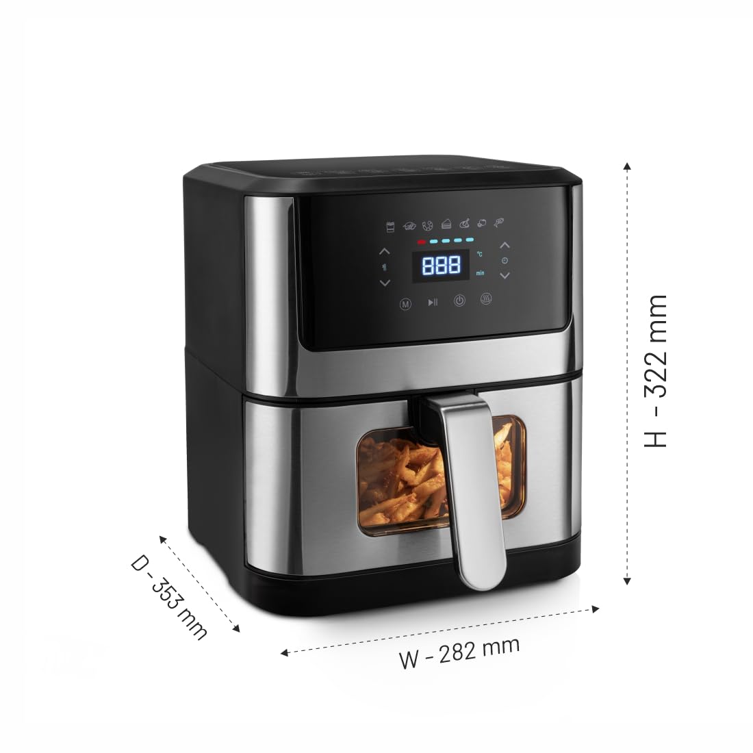 Glen Air Fryer With Digital Display and Visible Window 1500 Watts 2 yrs motor warranty