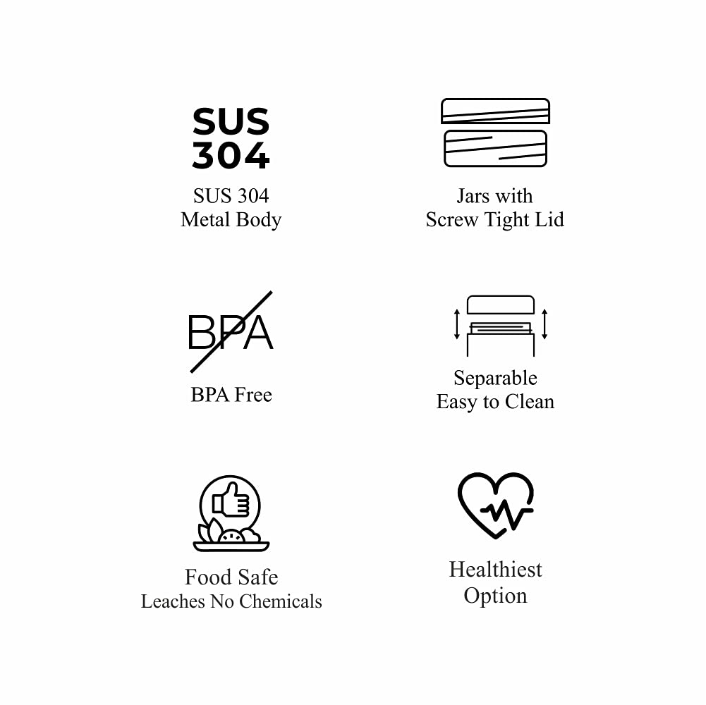 DUBBLIN Stainless Steel Storage jar container 750ml, Fresher jar 750 ml, transparent visible window, food safe, steel Storage container 750 ml, SUS 304