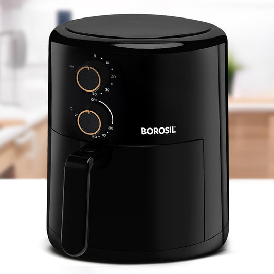 Borosil Best 3.5 L Capacity Air Fryer| 4 in 1 Function | Air Fryer for Bake, Grill, Roast, Reheat etc. | 90% Less Oil | 1450 Watt with 2 Years Warranty on motor