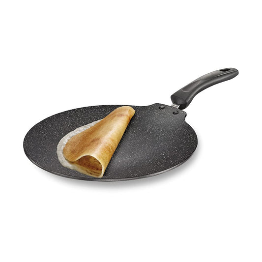 Prestige Omega Deluxe Granite Flat Dosa Tawa Black, 28 cm |Non-Stick | Induction Base | Dishwasher Safe | PFOA Free | Metal Spoon Friendly