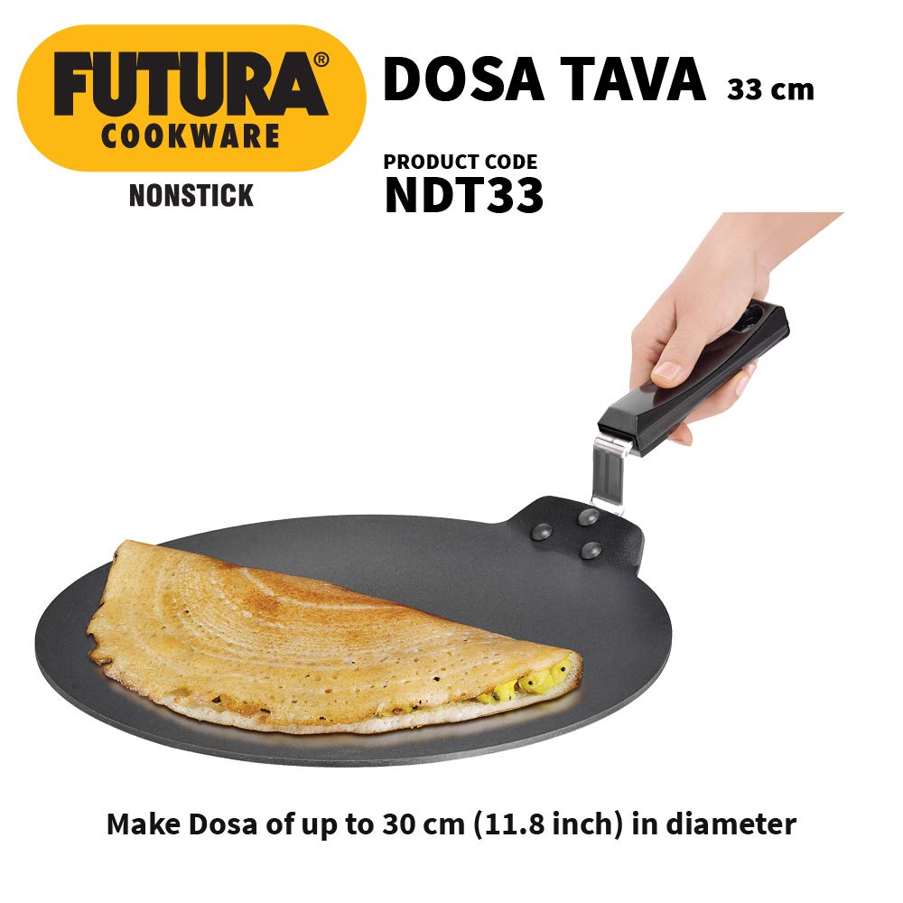 Hawkins Futura Nonstick Dosa Tava, Diameter 33 cm, Thickness 4.88 mm