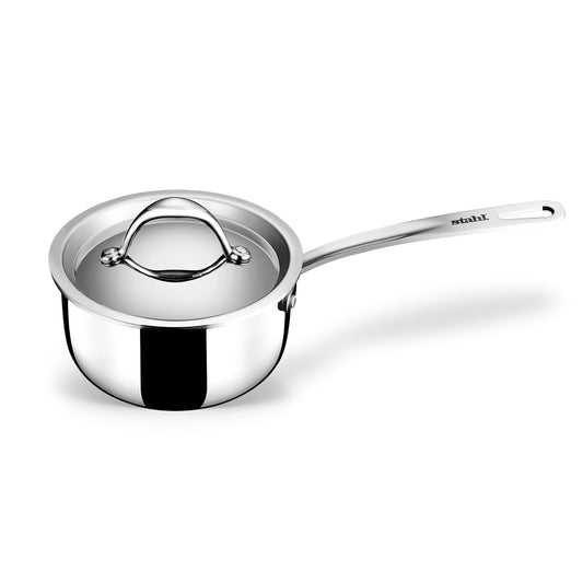 Stahl Stainless Steel Tea Pan 14cm,1 Liters| Triply Saucepan with Lid | Milk Pan 1L | Gas & Induction Base Sauce Pan | Día 14cm, 1Liters