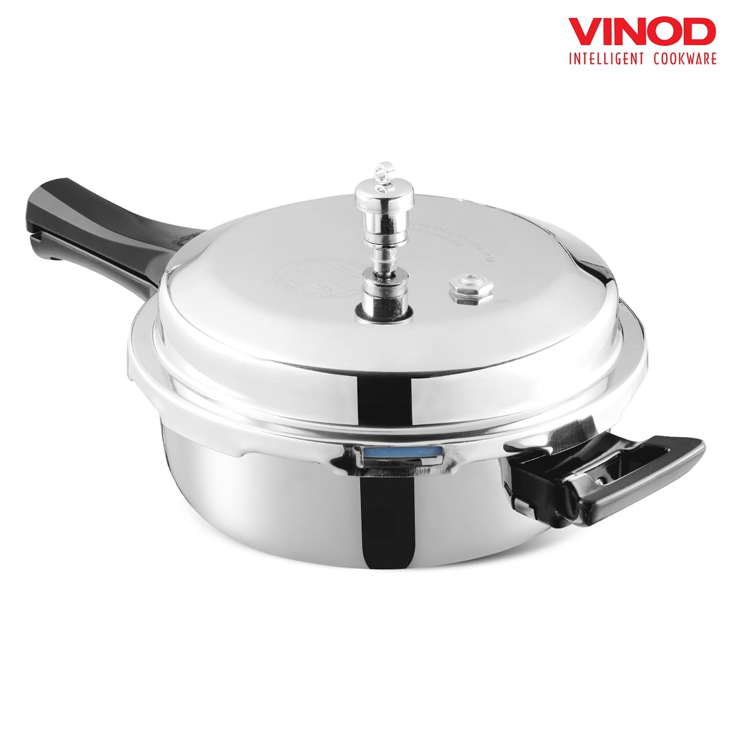 Vinod Platinum Triply Stainless Steel Pressure Cooker with Induction Base - 3.5 Liter | Junior Pressure Cooker | Induction Base Pressure Cooker - ISI certified, Silver