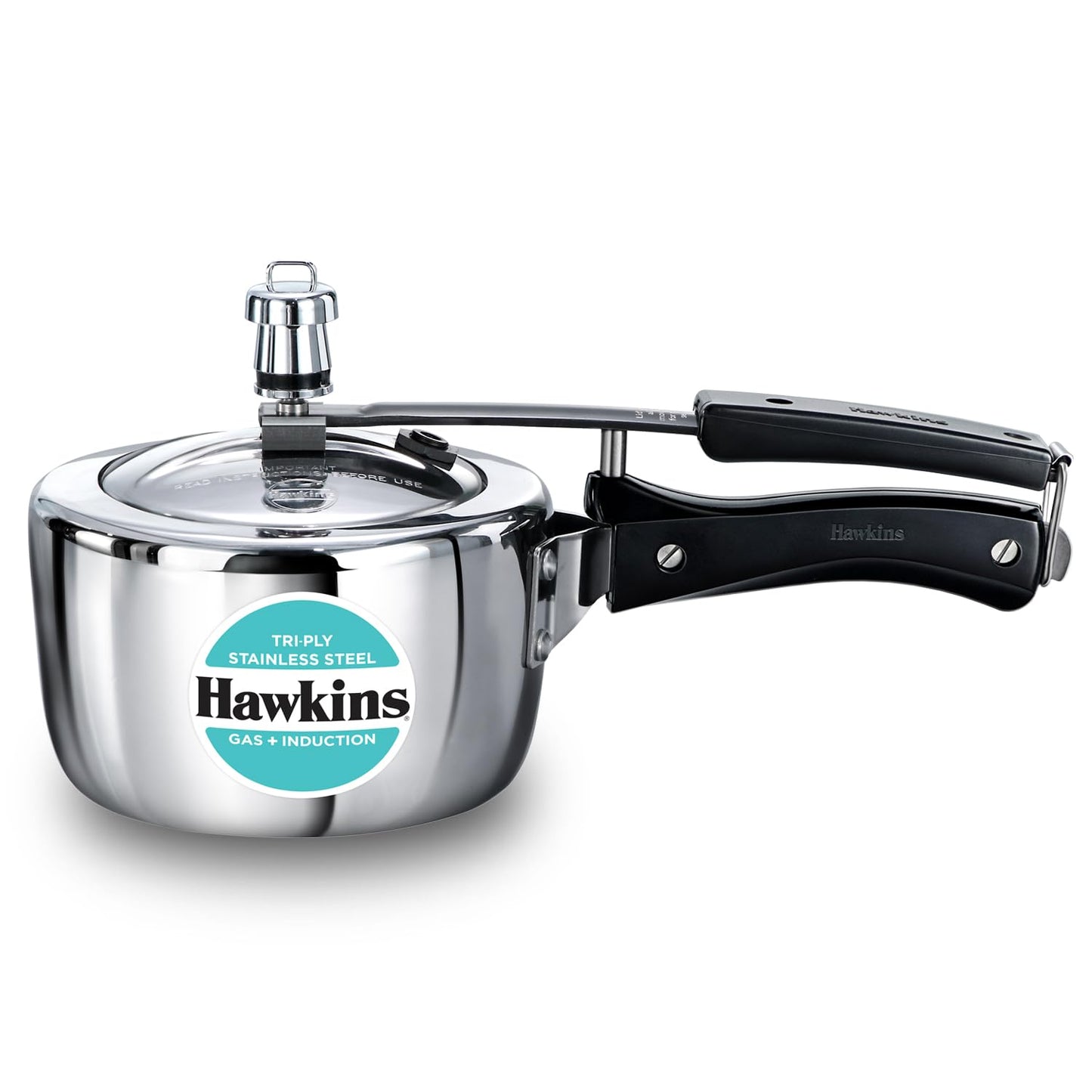 Hawkins 1.5 Liters Triply Stainless Steel Pressure Cooker, Inner Lid Induction Baby Cooker, Silver (HSST15)
