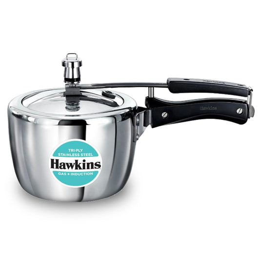 Hawkins 2.5 Liters, Triply Stainless Steel Pressure Cooker, Inner Lid Cooker, Silver (HSST25)