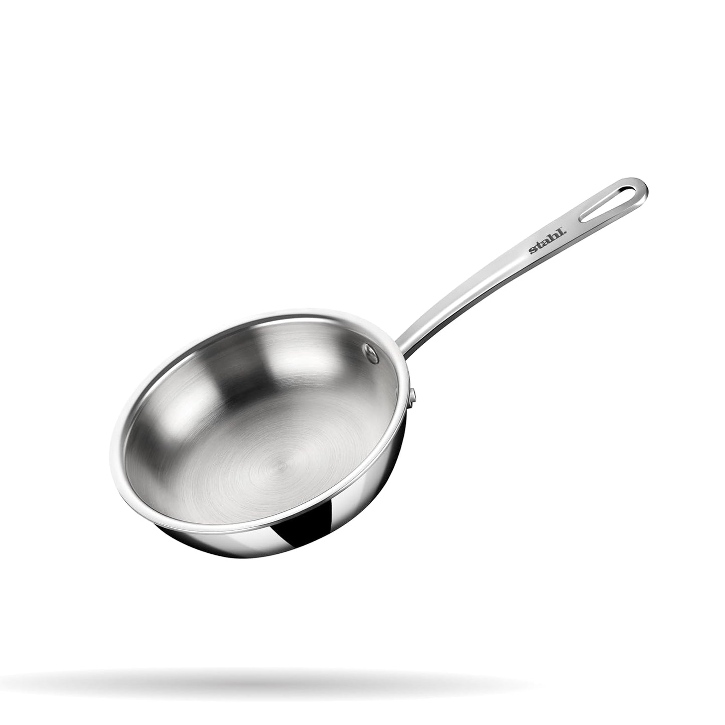 Stahl Triply Stainless Steel Artisan Frying Pan Without Lid 16cm 0.6Liters Induction base ,Día 16 cm, 0.6 L.
