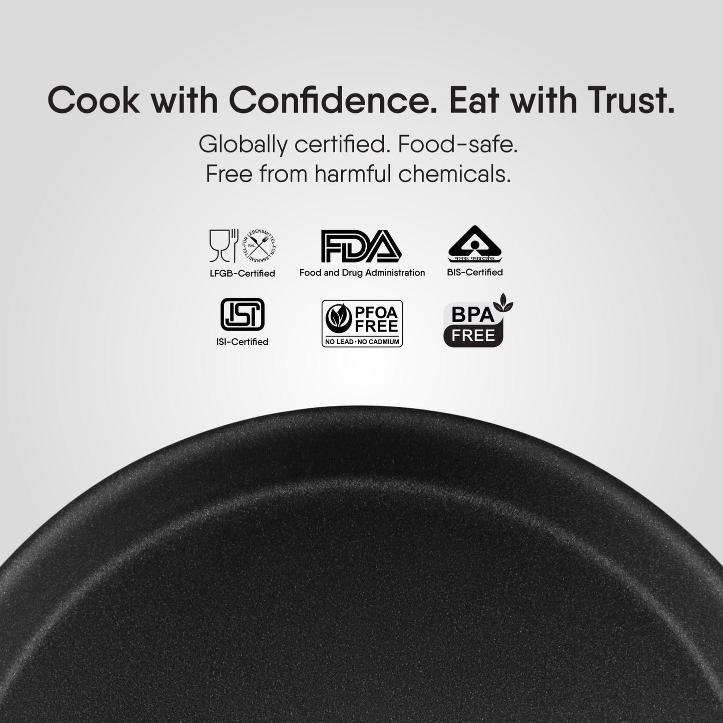 Stahl Artisan Schild 28 cm Dosa Tawa Triply Stainless Steel + PEEK-Reinforced Non-Stick Dosa Tawa | Induction & Gas Compatible