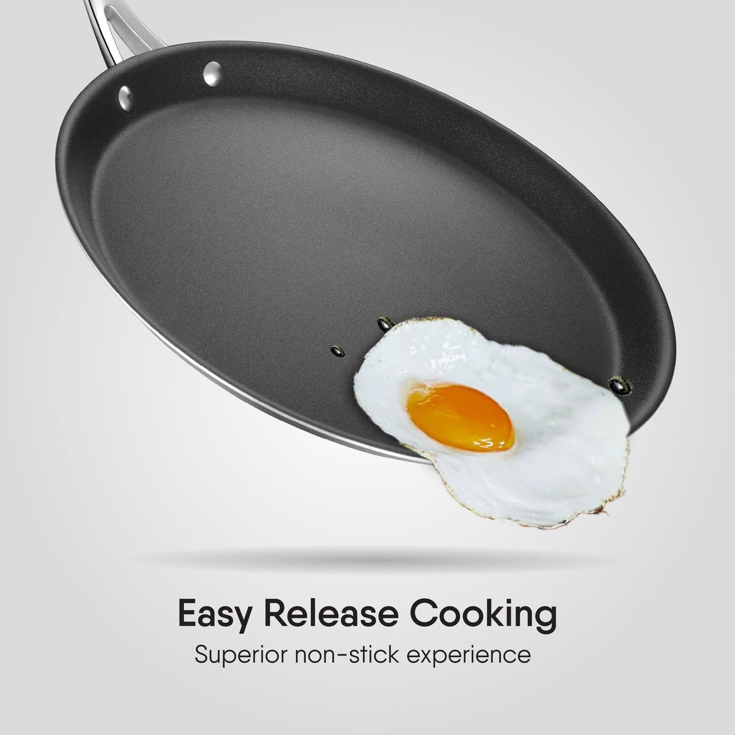 Stahl Artisan Schild 28 cm Dosa Tawa Triply Stainless Steel + PEEK-Reinforced Non-Stick Dosa Tawa | Induction & Gas Compatible