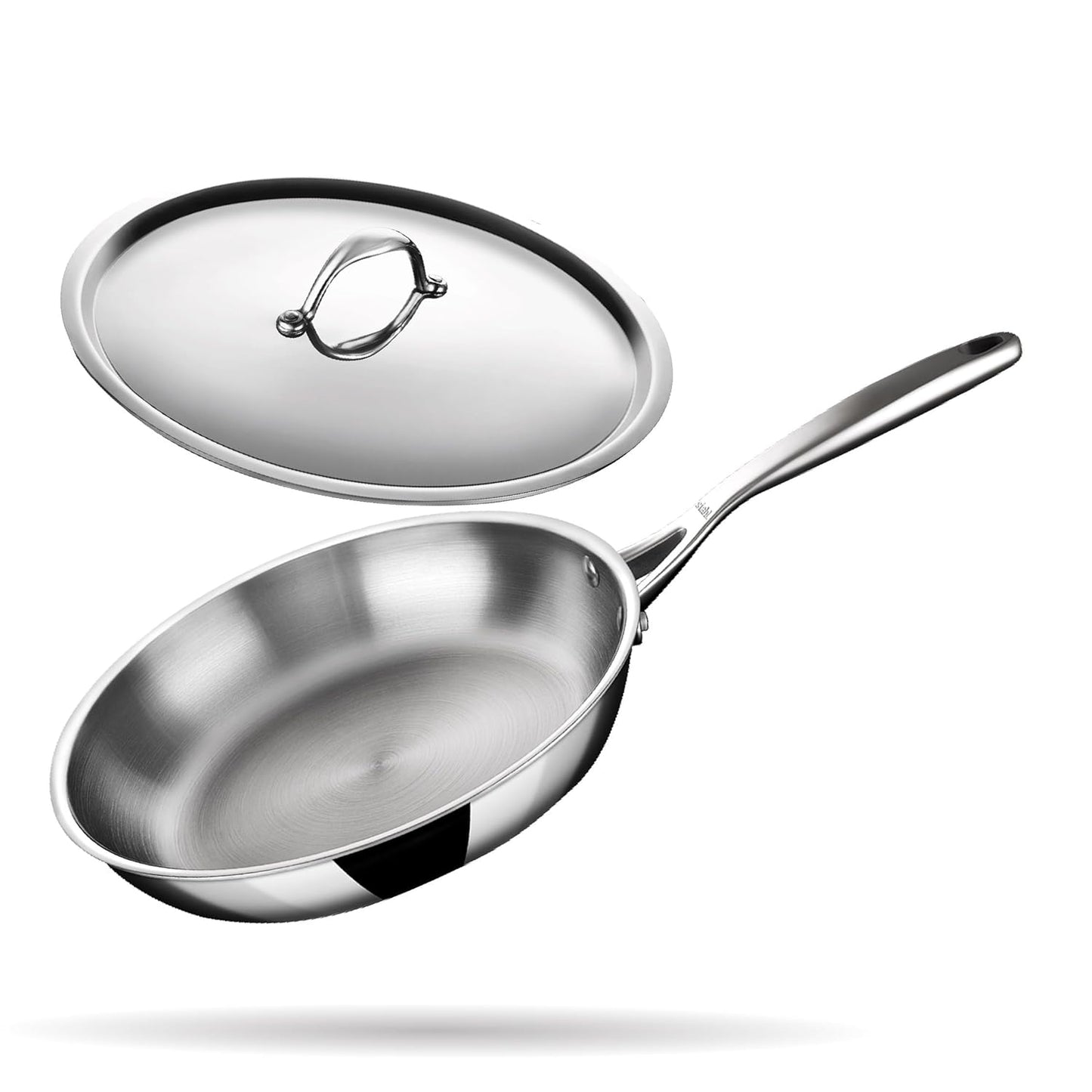Stahl Triply Stainless Steel Artisan Frying Pan Without Lid 20cm 1.3LitersI Induction Base, Dia 20 cm, 1.3 L