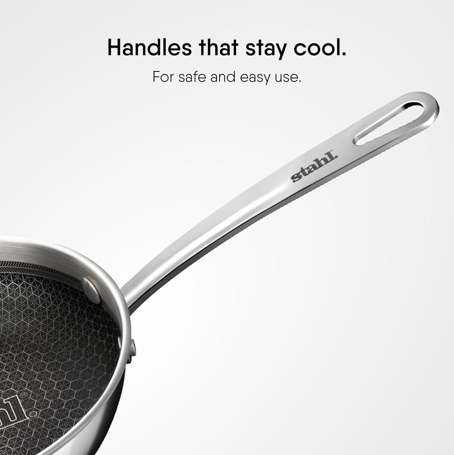 Stahl Artisan Hybrid Triply Frying Pan with Lid 18cm 0.9Liters, Fry pan Induction Base, Frying pan Non Stick, Frying pan Stainless Steel, 0.9Liters, 18 cm