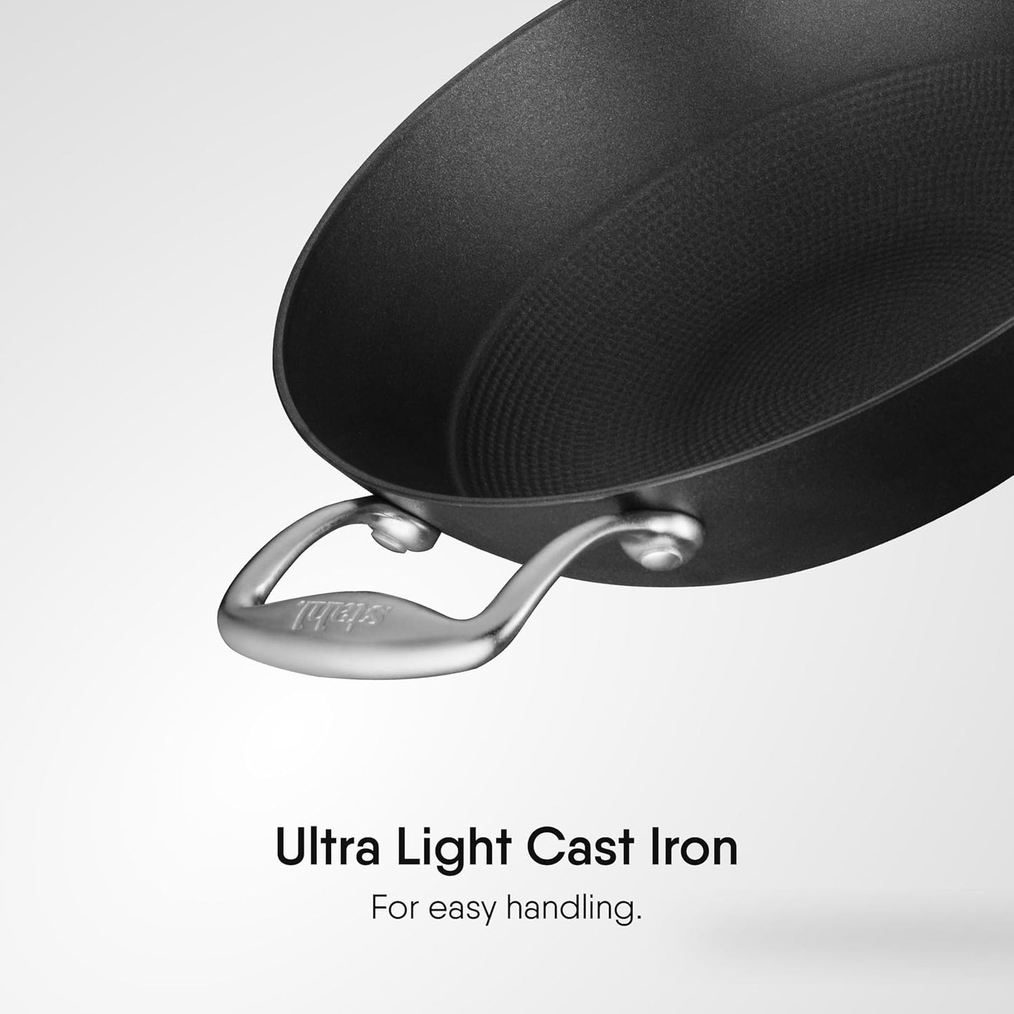 Stahl Blacksmith Hybrid Enameled Cast Iron Kadhai 20cm 1.3Liters, Rust Proof Kadhai for Cooking, Light Weight Cast Iron, Induction & Gas Stove Compatible, 1.3 L, 20 cm