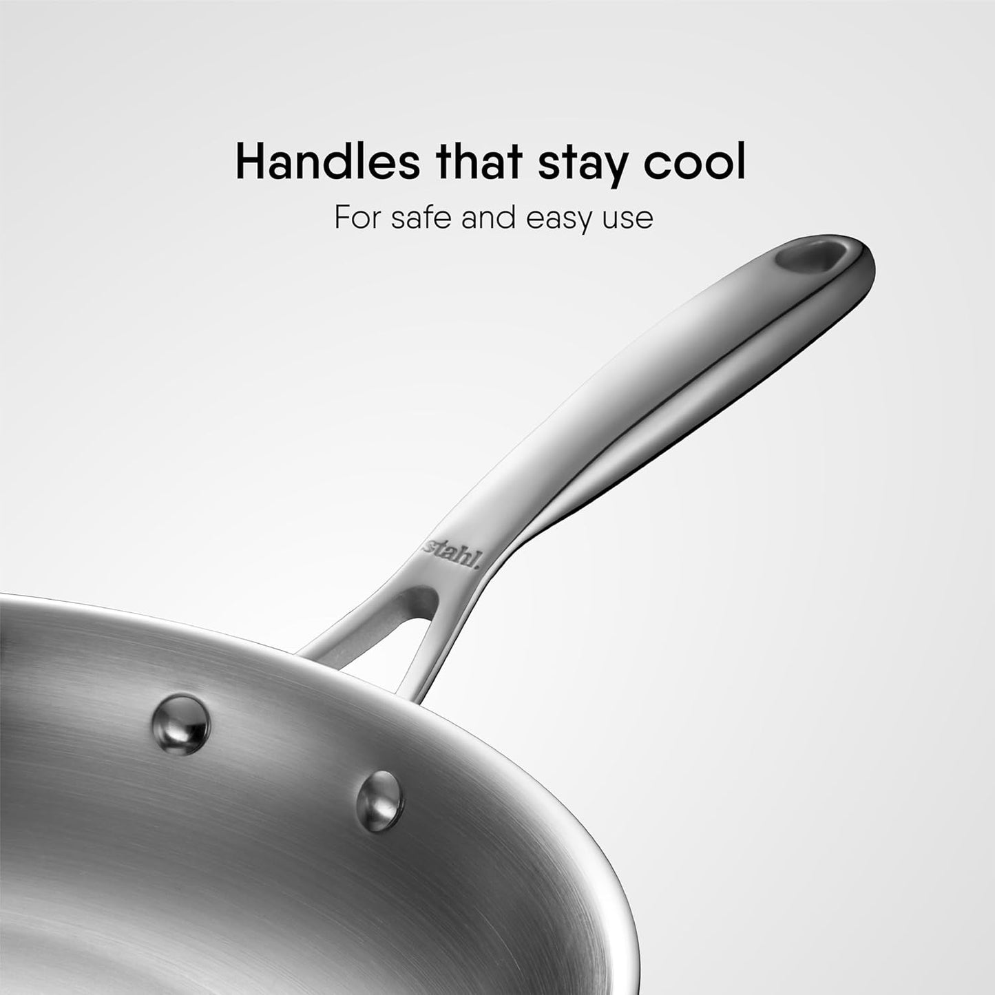 Stahl Artisan Triply Stainless Steel Fry Pan with Lid, 2.3 L, 28 cm - Induction & Gas Stove Compatible