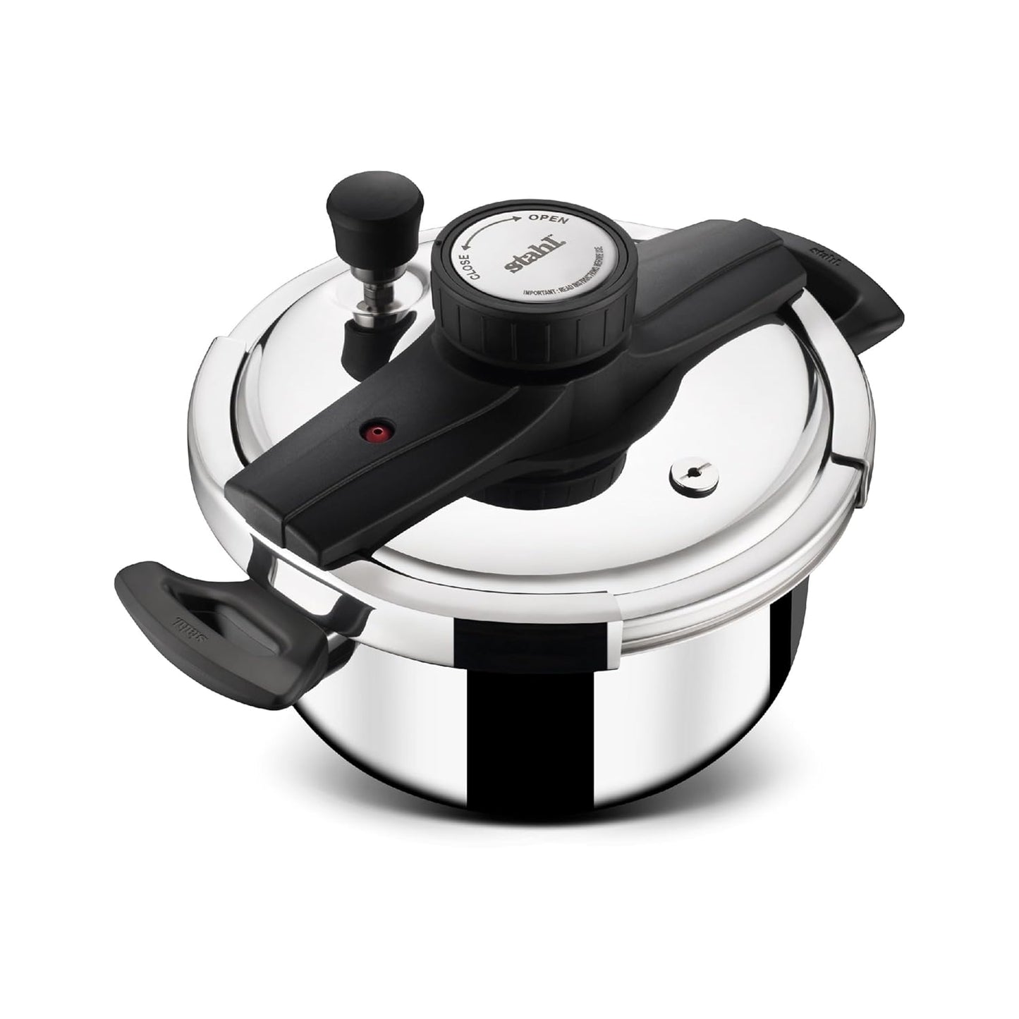 Stahl Versatile Triply Pressure Cooker 5 Litres,  Outer Lid Pressure Cooker 5 Litres, Induction & Gas Stove Compatible, 5 Years Warranty,Stainless steel,Silver