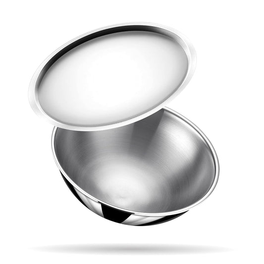 Stahl Triply Stainless Steel Tasla with Lid 40cm 12.8LitersI Triply Stainless Steel Cookware I Tri Ply Tasla Kadai with Induction Base  Dia 40 cm, 12.8 liter (Serves 15 People)