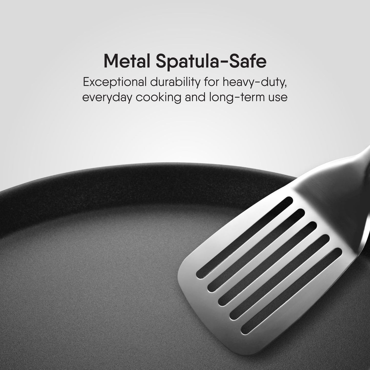 Stahl Artisan Schild 28 cm Dosa Tawa Triply Stainless Steel + PEEK-Reinforced Non-Stick Dosa Tawa | Induction & Gas Compatible