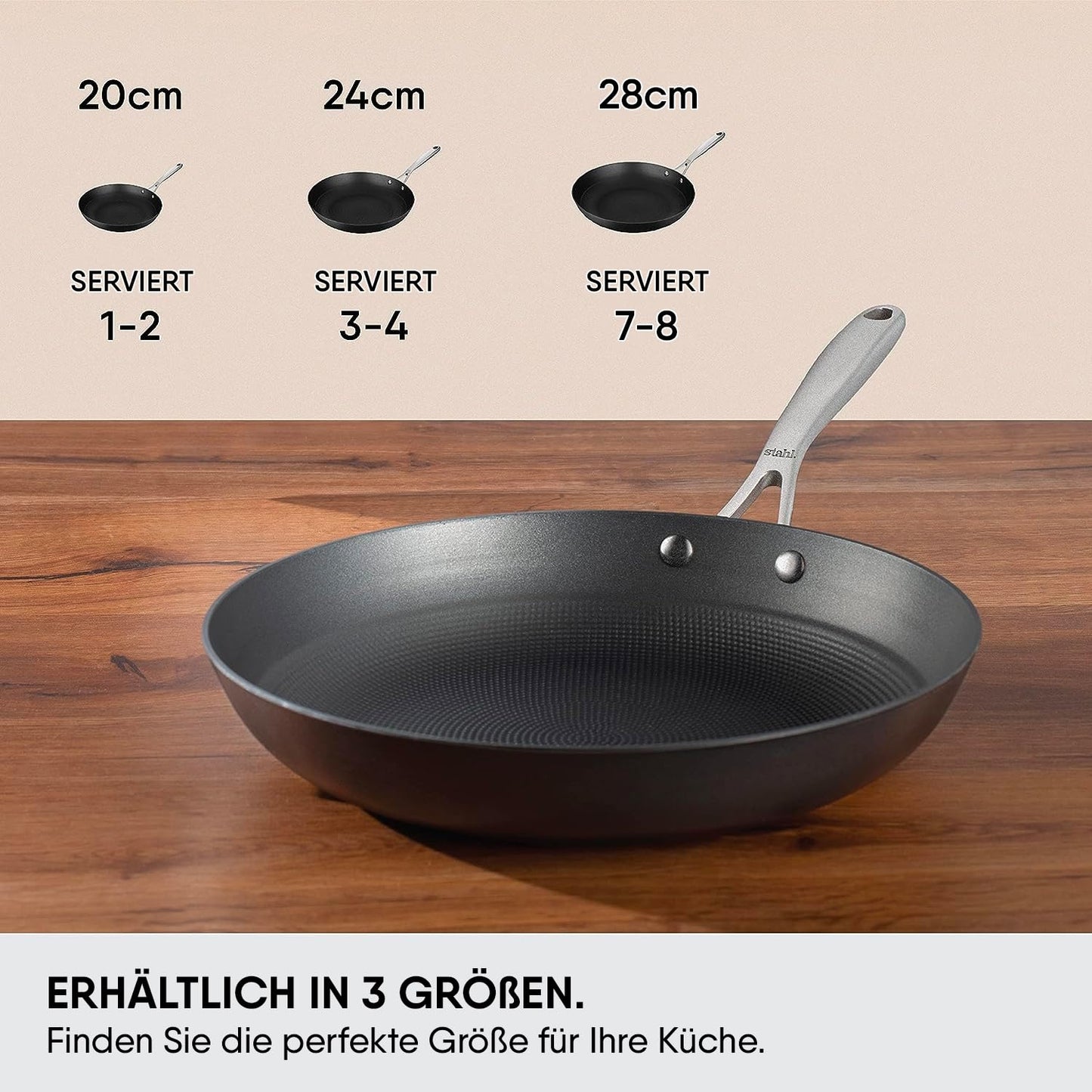 Stahl Blacksmith Hybrid Enameled Cast Iron Frying Pan 20cm 0.8Liters, Rust Proof Fry Pan, Cast Iron, Induction & Gas Stove Compatible, 0.8 L, 20 cm
