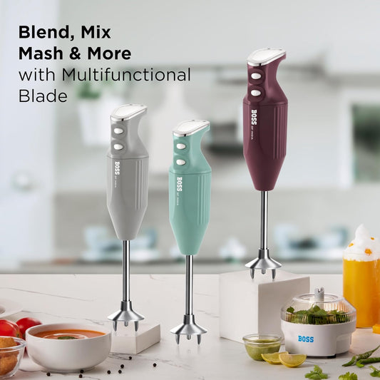 BOSS Stainless Steel Big Boss Portable Hand Blender | Powerful 275 W Motor | 5 Years Warranty* First In India | Variable Speed Control | Isi-Marked, 275 Watts