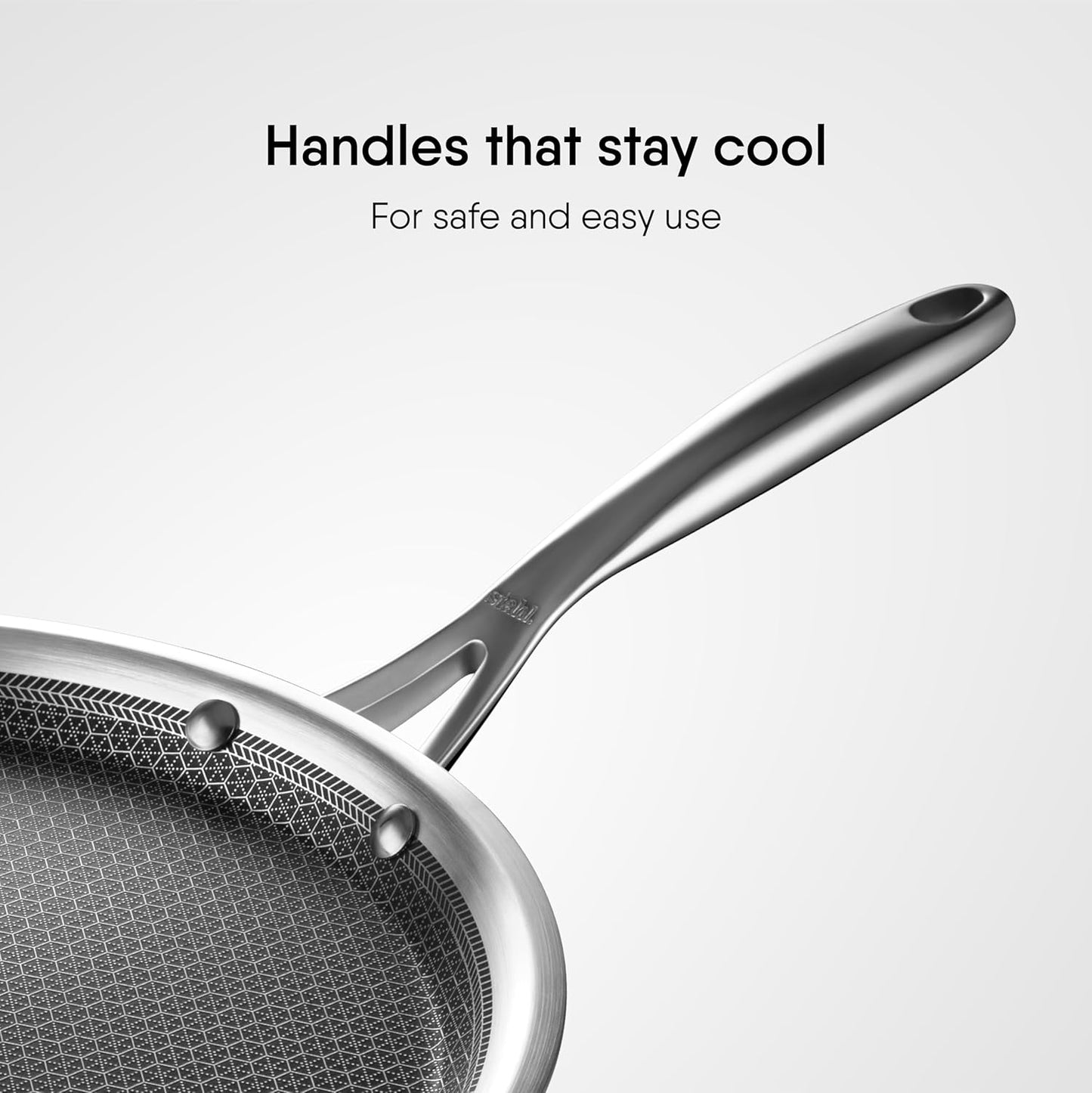 Stahl Artisan Hybrid Triply Dosa Tawa 28cm, Dosa Tawa with Induction Base, Non Stick Pan, Stainless Steel Scratch Resistant Dosa Tava, 28 cm