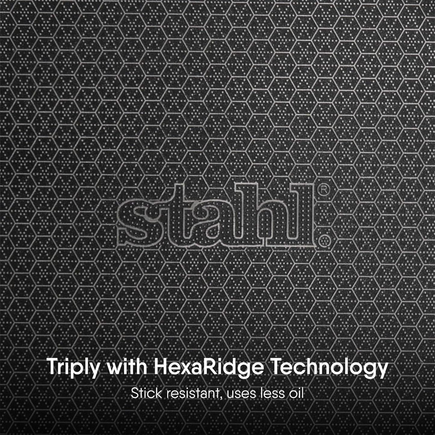 Stahl Triply Stainless Steel Artisan Hybrid Kadhai with Lid 30cm 5.1 Liters (Serves 9 People)