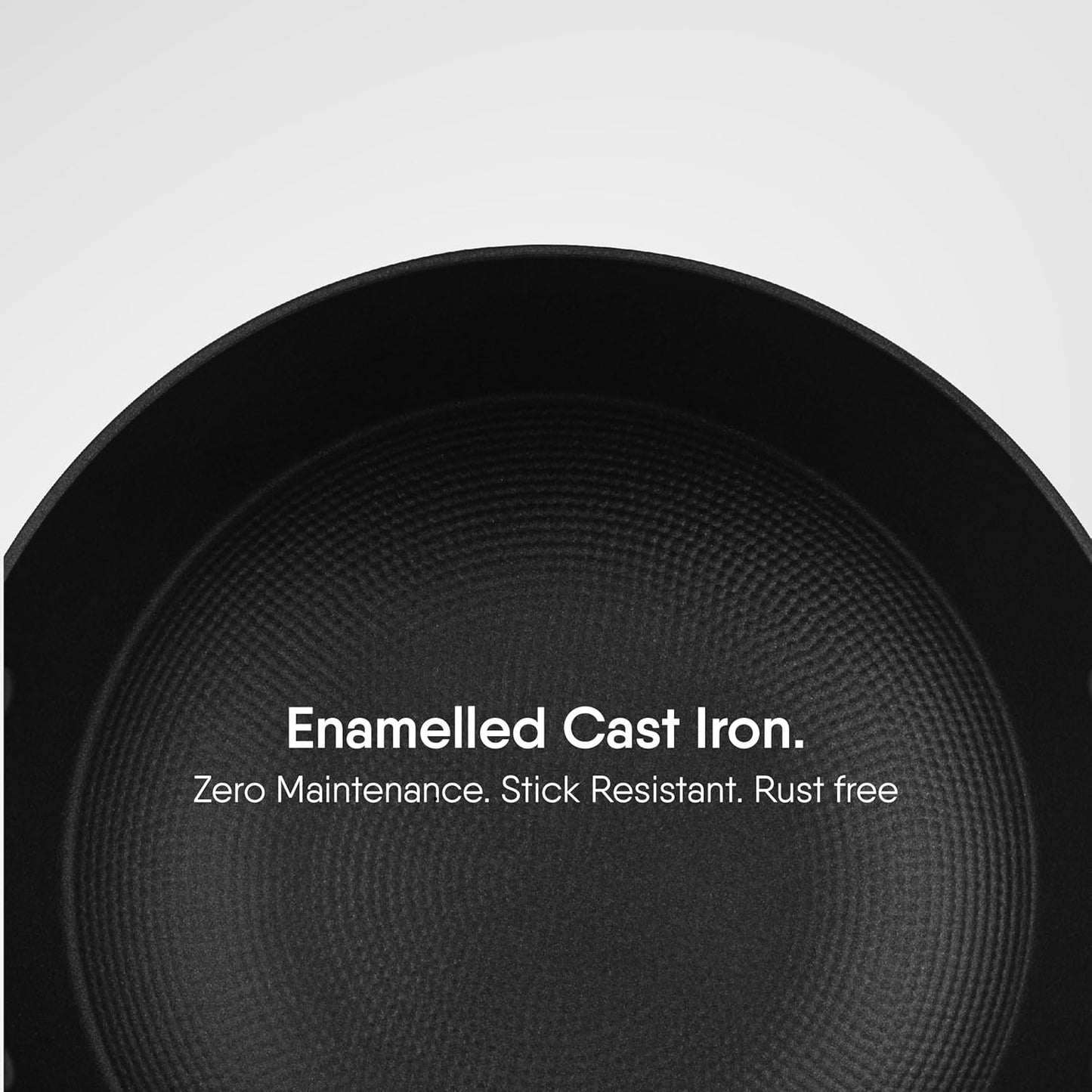 Stahl Blacksmith Hybrid Enameled Cast Iron Kadhai 20cm 1.3Liters, Rust Proof Kadhai for Cooking, Light Weight Cast Iron, Induction & Gas Stove Compatible, 1.3 L, 20 cm