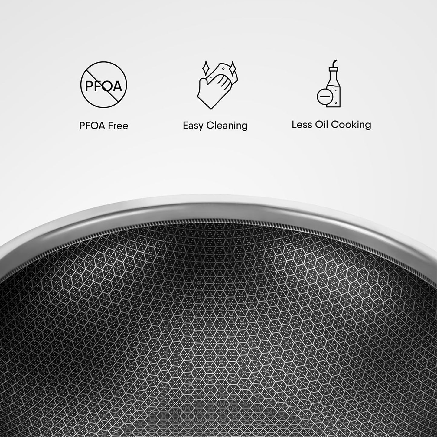 Stahl Artisan Hybrid Triply Non Stick Tasla with Lid 22 cm 2Liters, Stainless Steel Kadhai/Tasla for Cooking, Triply Kadhai/Tasla Metal Spatula Friendly, Induction & Gas Stove Compatible, 2.0 L, 22 cm