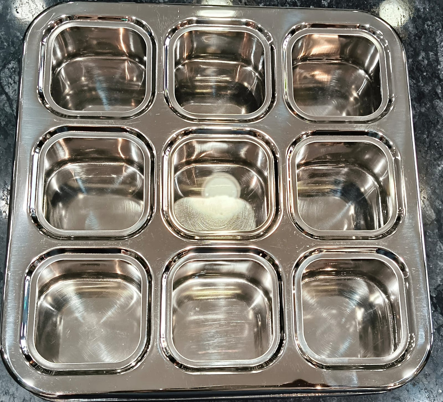 STEEL 3D 9 CONATINER MASALA BOX