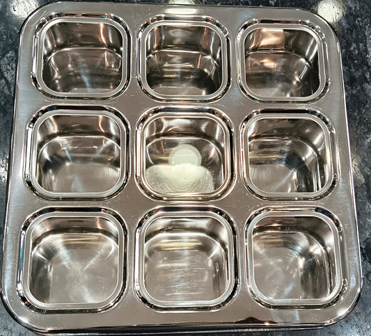 STEEL 3D 9 CONATINER MASALA BOX