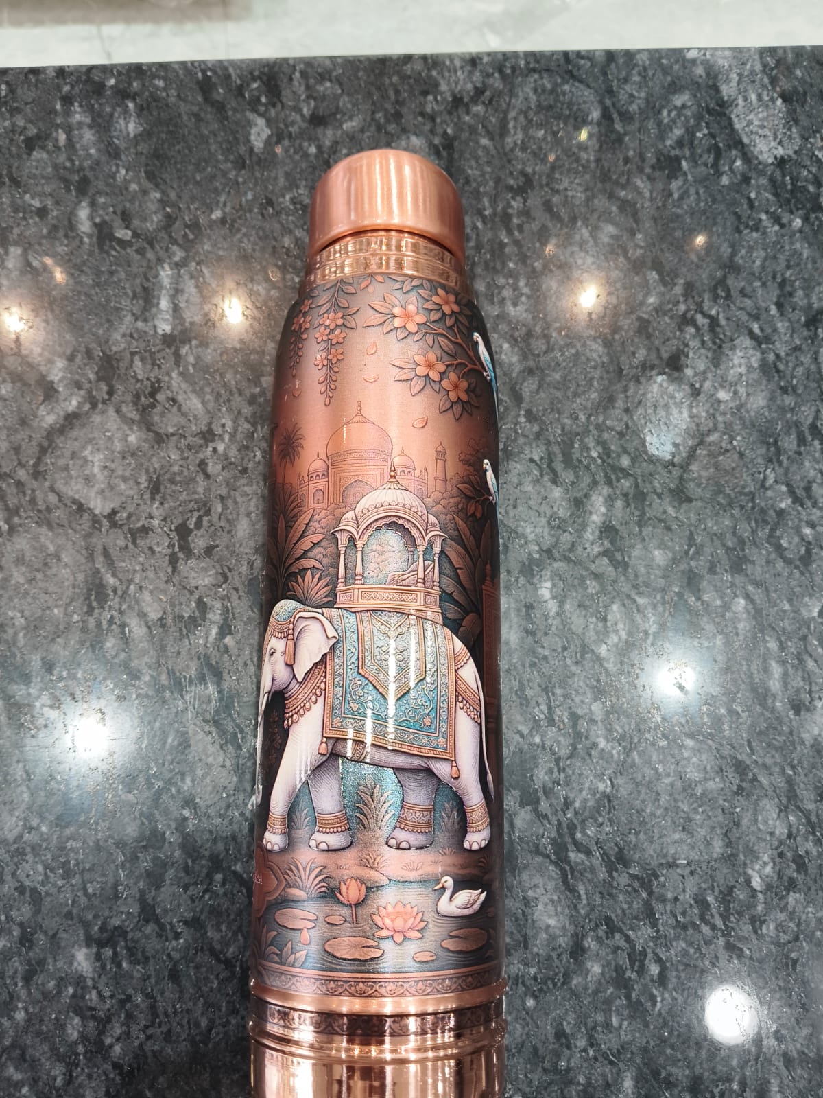 Copper Bottle With Fancy 3D print 1 liter Elephant print
