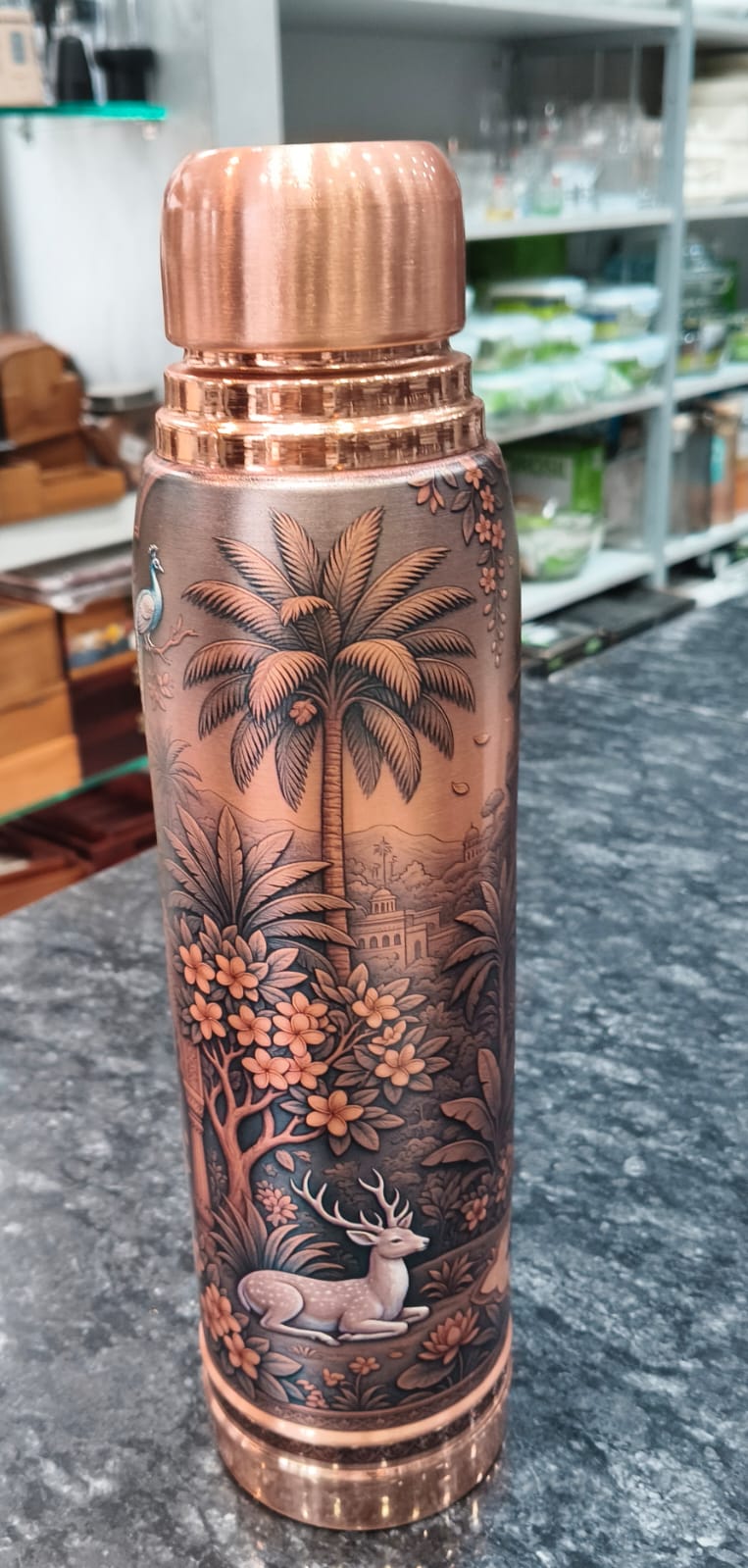 Copper Bottle With Fancy 3D print 1 liter Elephant print