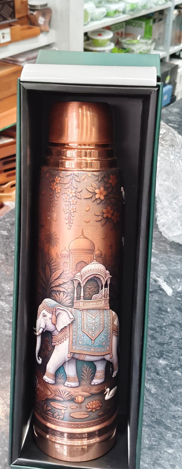 Copper Bottle With Fancy 3D print 1 liter Elephant print
