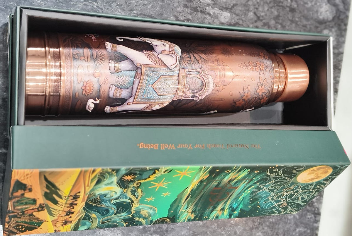 Copper Bottle With Fancy 3D print 1 liter Elephant print